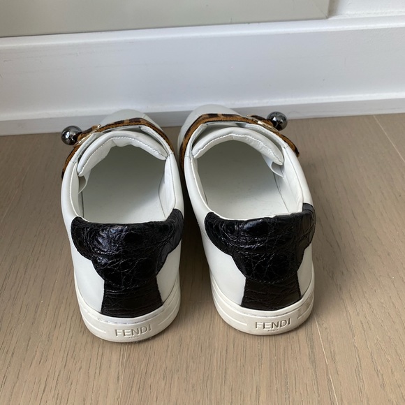 Fendi fur print slide on sneakers - Picture 3 of 8